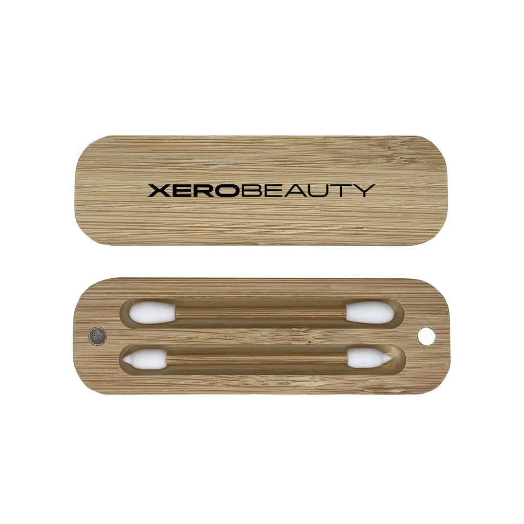 Xerobeauty bamboo applicators in a magnetic case on a white background
