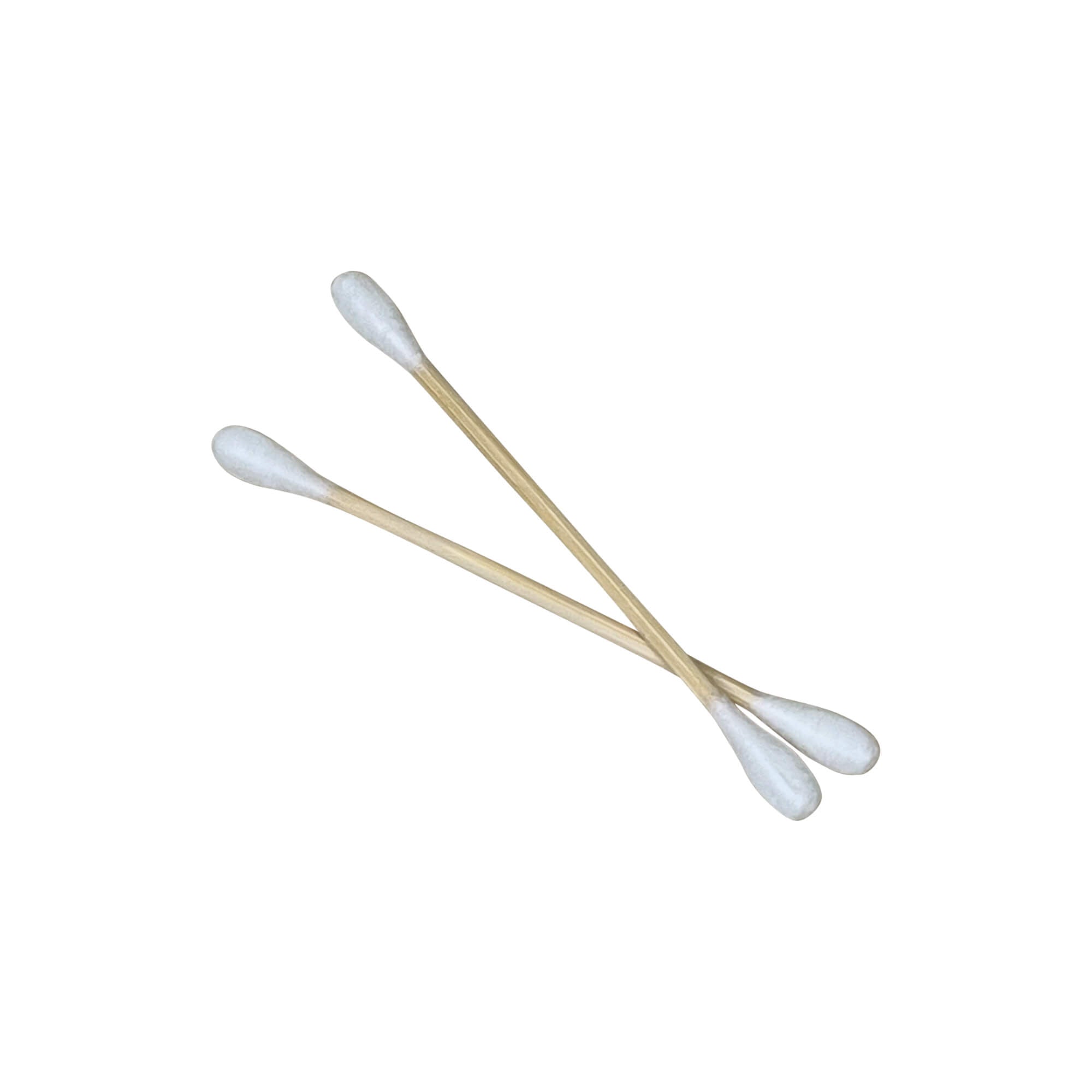 Two cotton swabs on a white background
