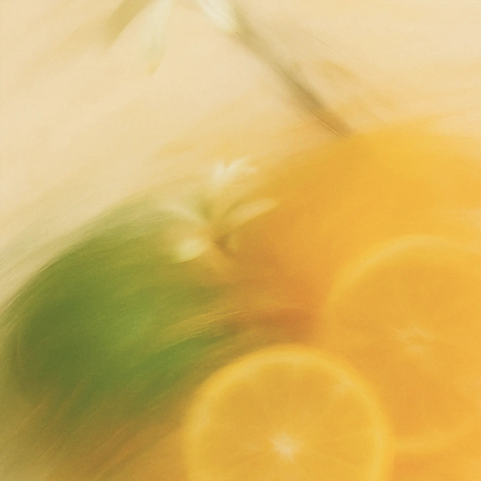 Abstract photo of lemons and flowers