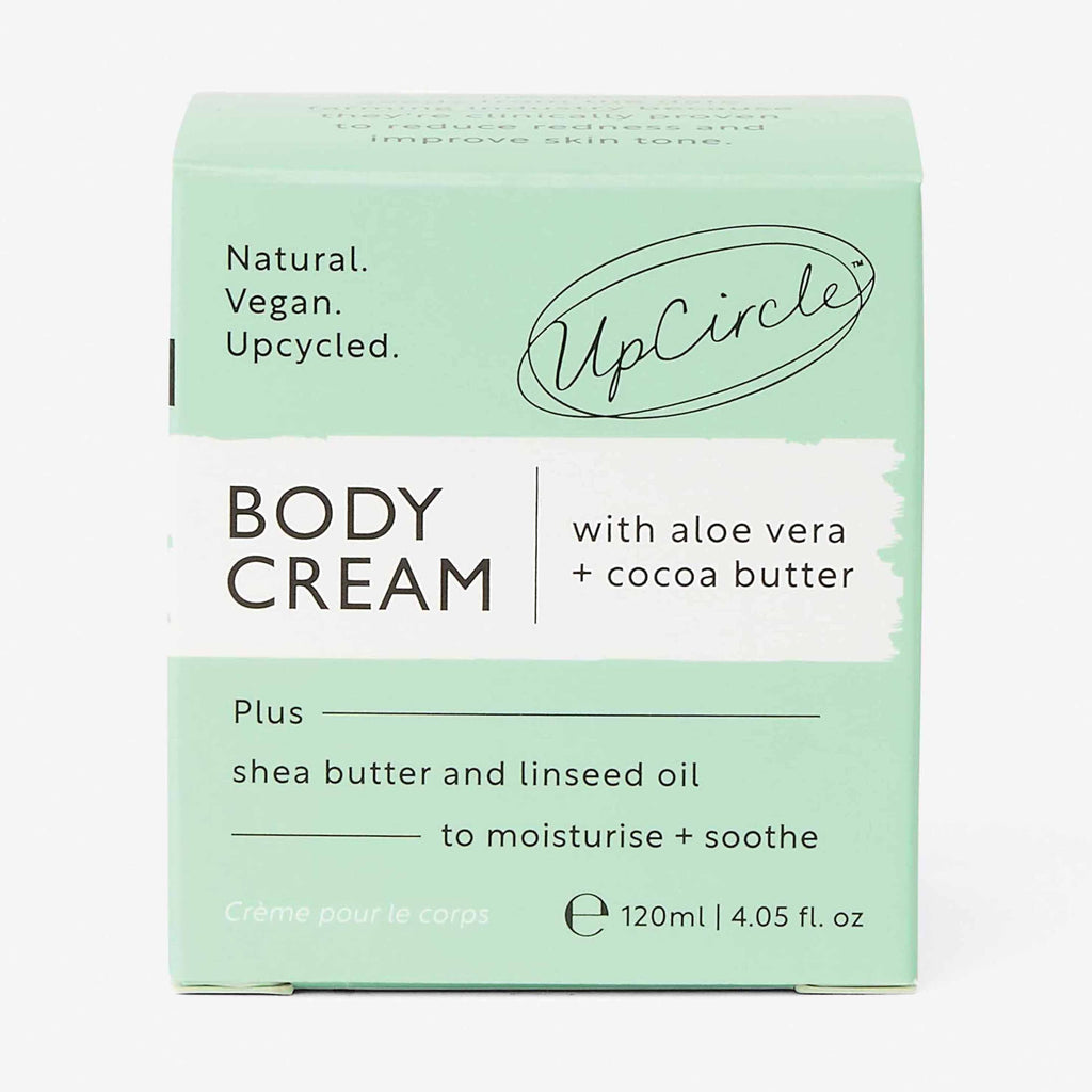 UpCircle body cream packaging on a white background