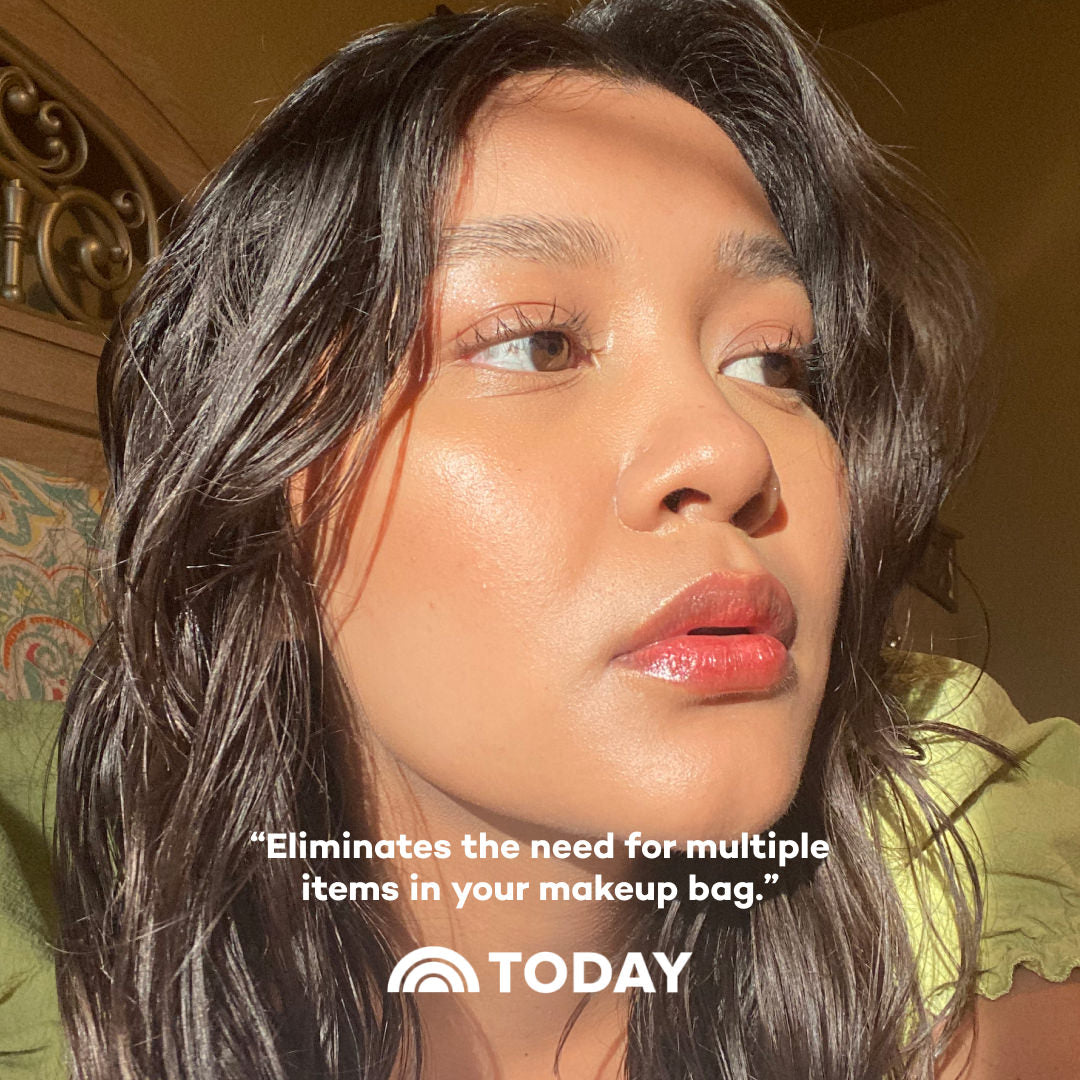 Woman with makeup looking to the side, with a quote and 'TODAY' logo overlay.