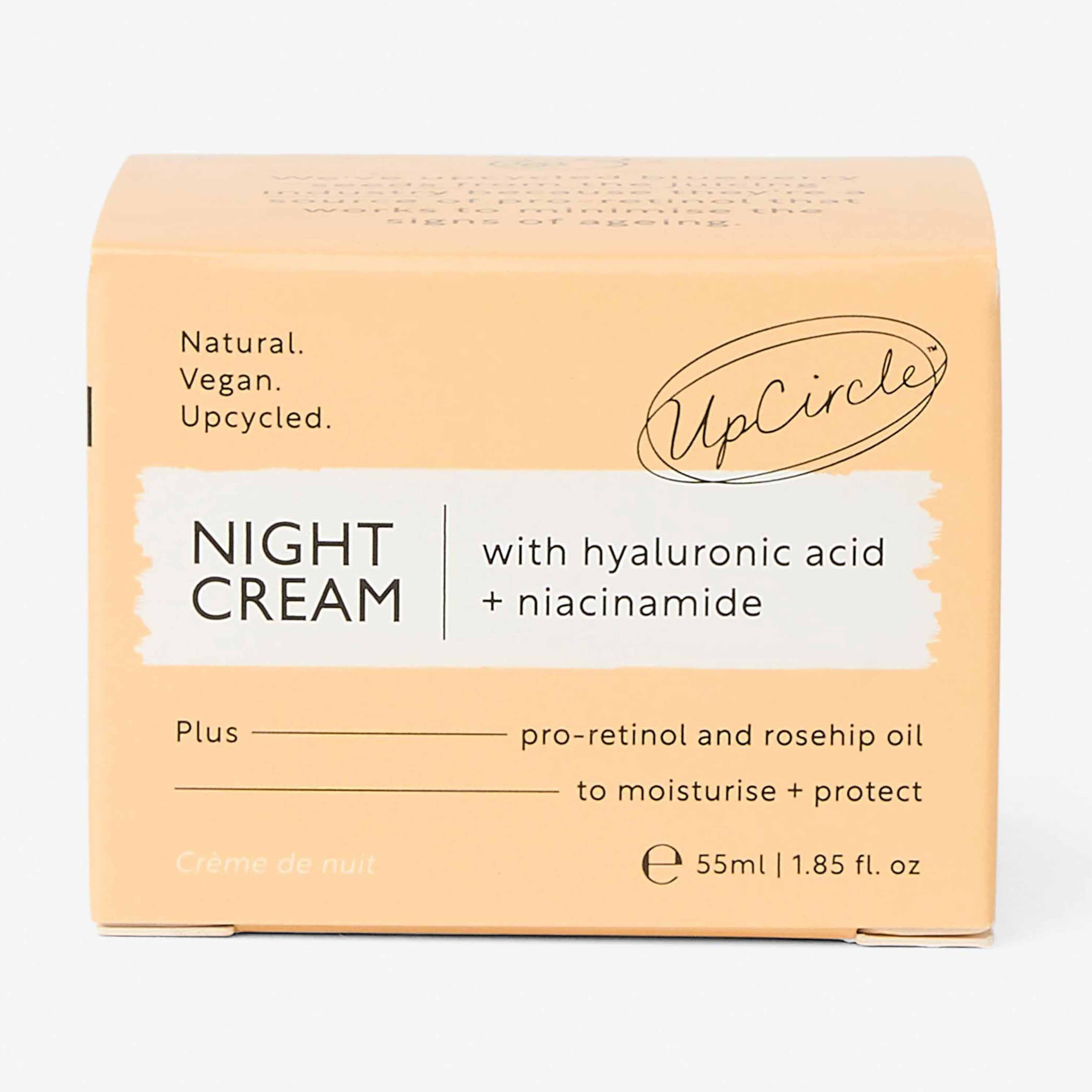 UpCircle night cream packaging on a white background