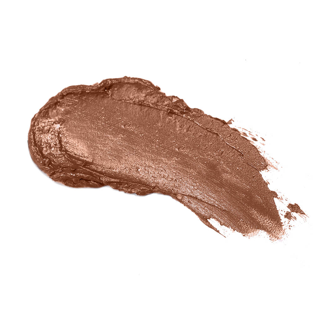 Brown makeup swatch on a white background