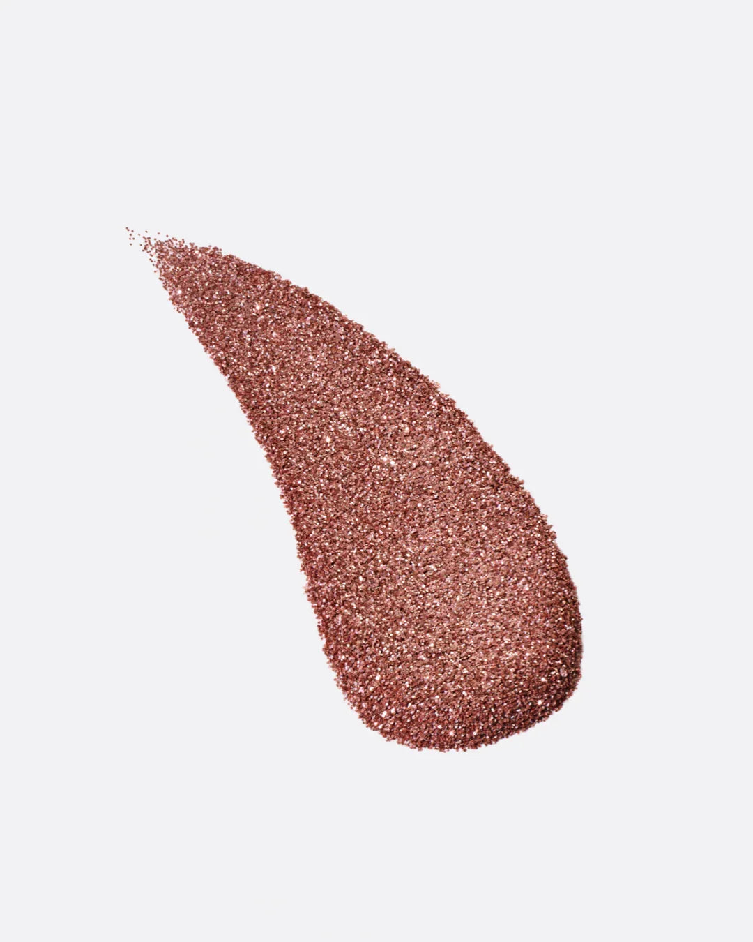 Rose gold glitter swatch on a light gray background