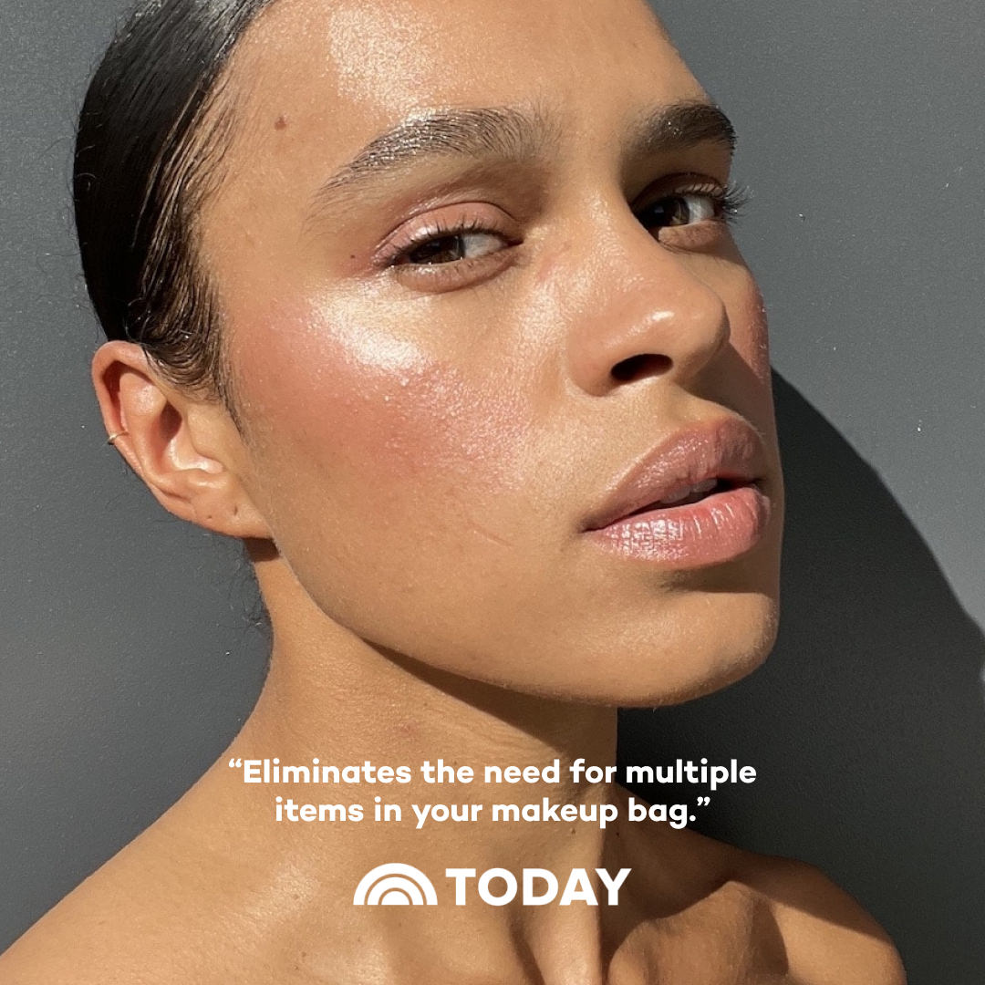 Woman with a radiant glow on a gray background, featuring the TODAY logo.