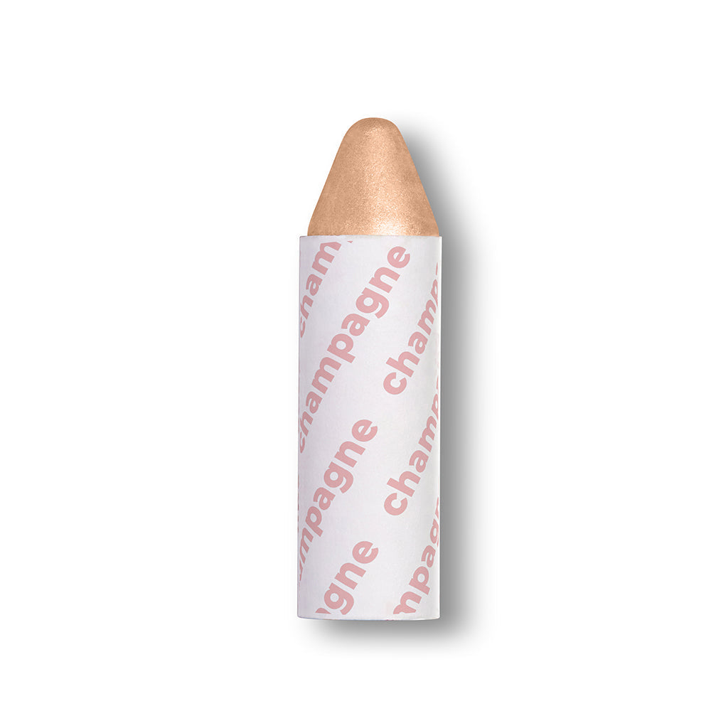 Cosmetic product with 'champagne' text on a white background