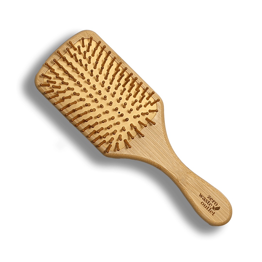 Bamboo paddle brush on a transparent background