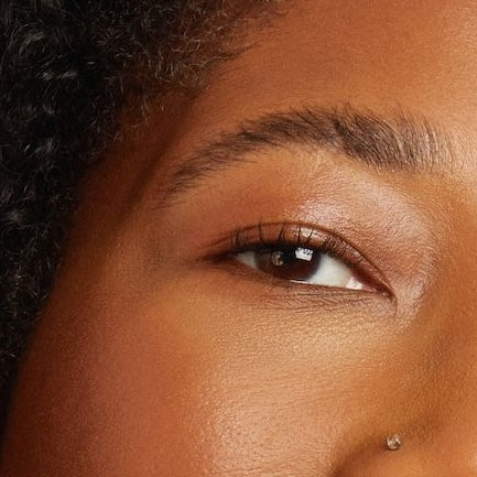 Close-up of a person's eye with a focus on the eyelid